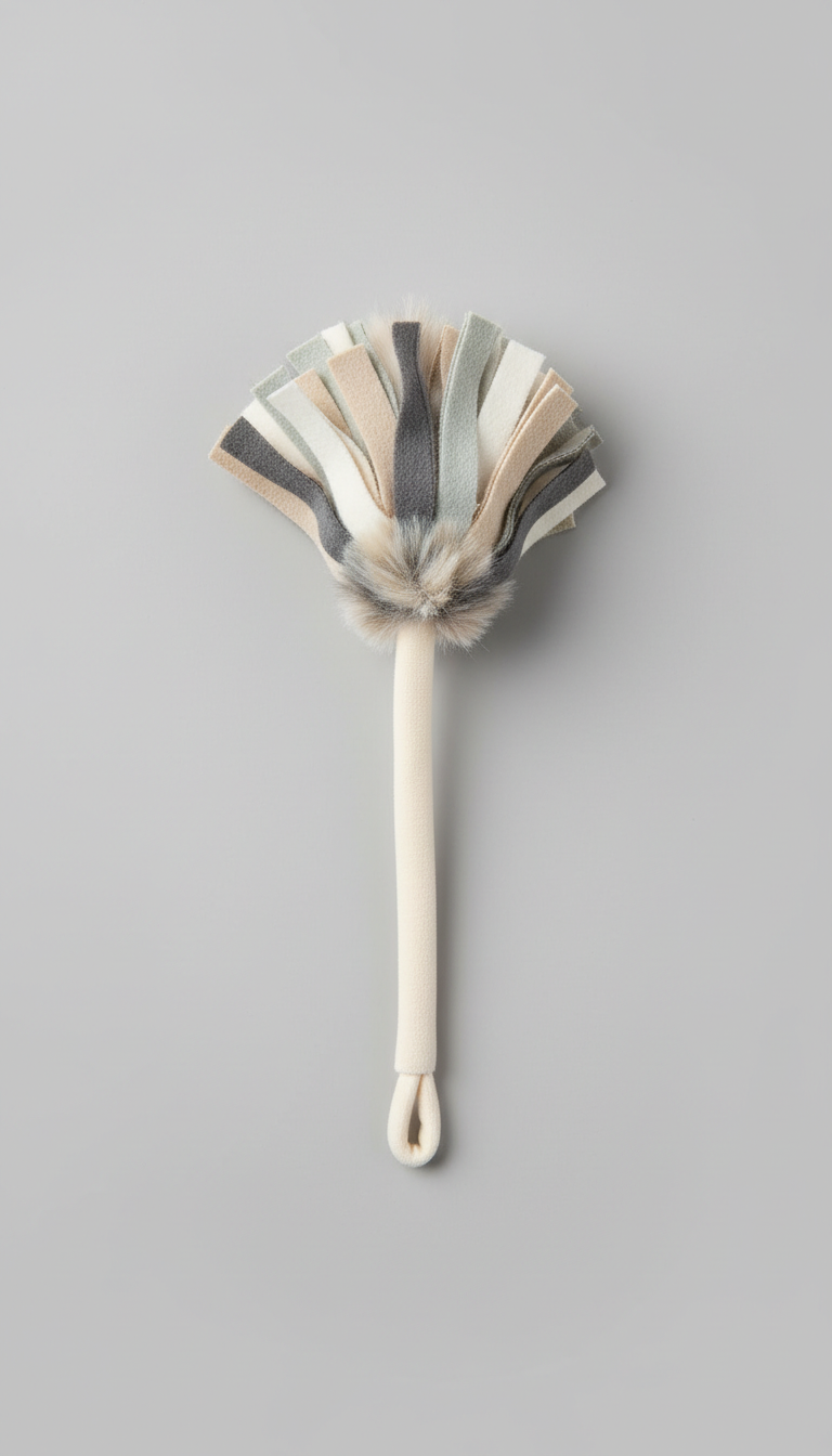 Plush Tail Teaser Toy with Feather Accent