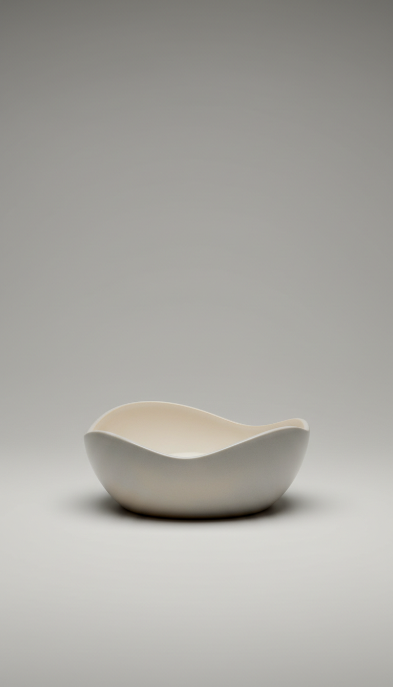 Ceramic Feeding Bowl with Weighted Base