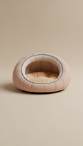 Plush nesting cat bed with faux fur