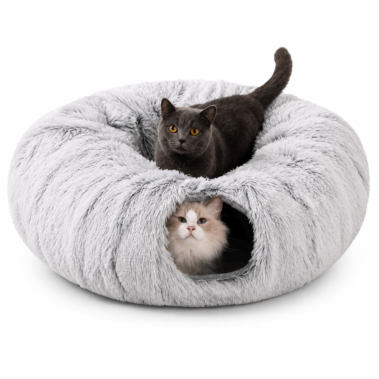 Foldable Cat Tunnel Bed | Soft Plush Interactive Play & Cozy Sleep Tube