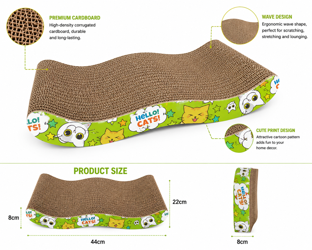 Premium Cardboard Cat Scratching Pad