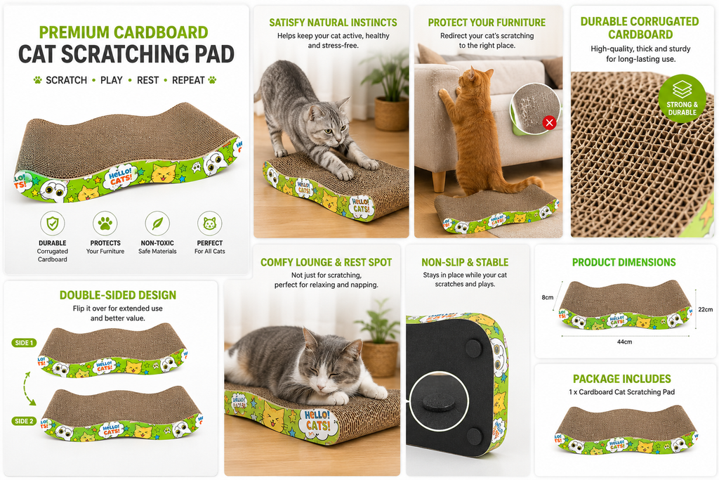 Premium Cardboard Cat Scratching Pad