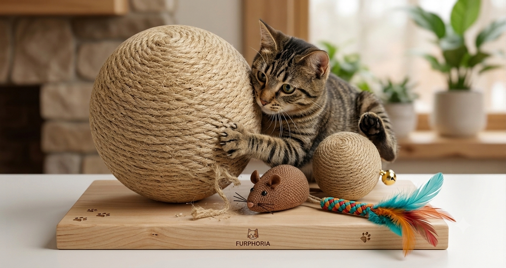 Sisal Rope Cat Scratching Ball | Interactive Cat Toy