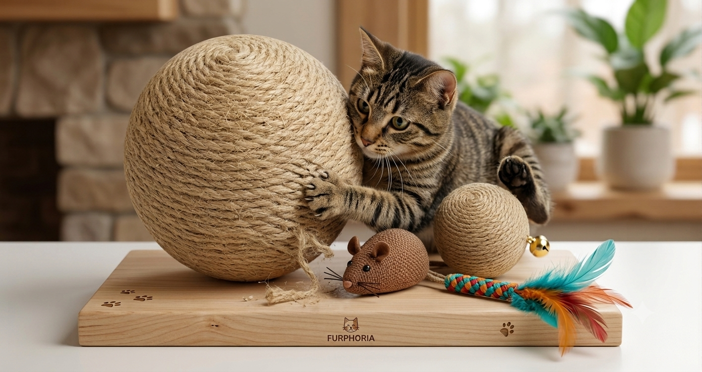 Sisal Rope Cat Scratching Ball | Interactive Cat Toy