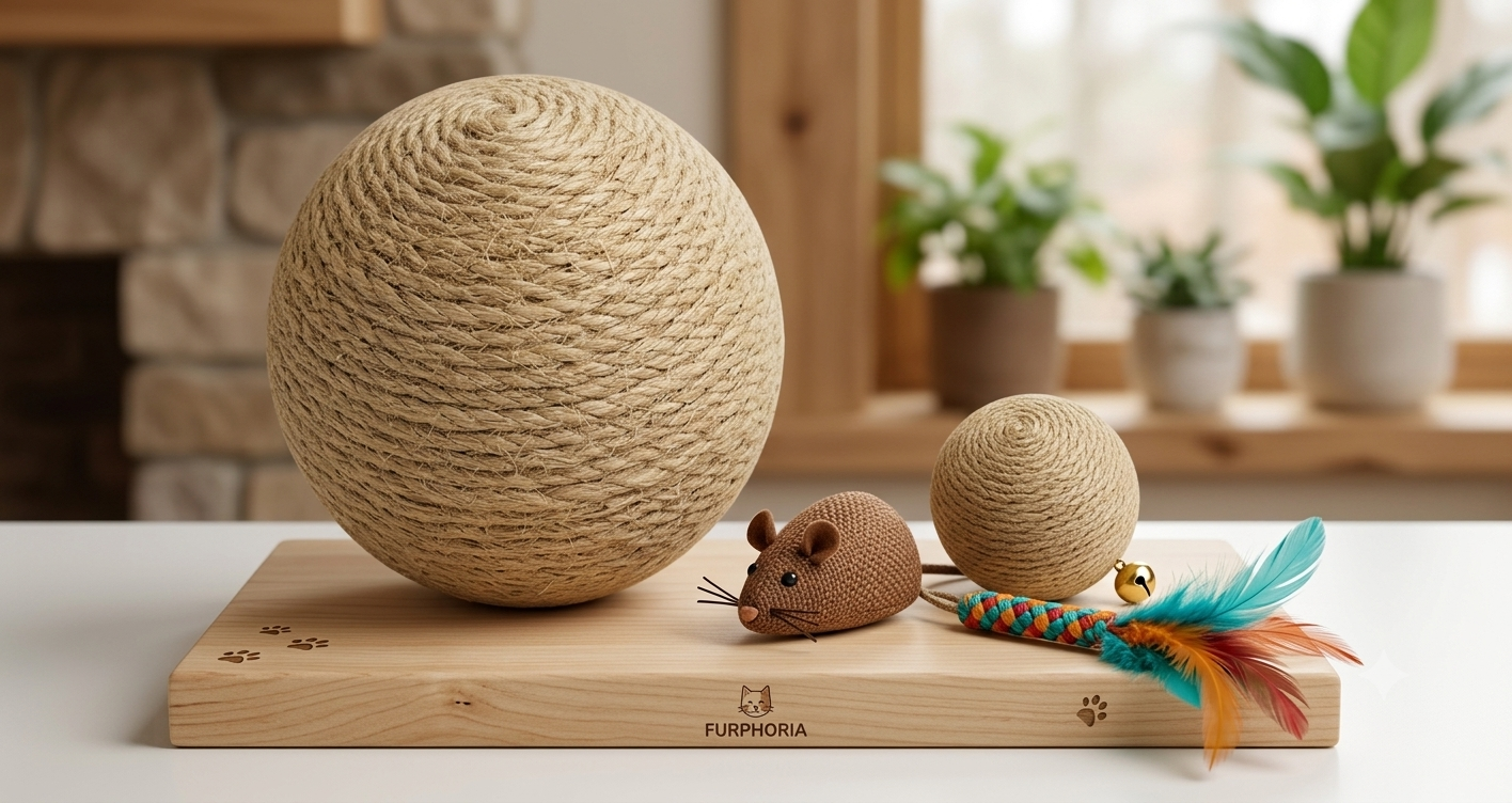Sisal Rope Cat Scratching Ball | Interactive Cat Toy