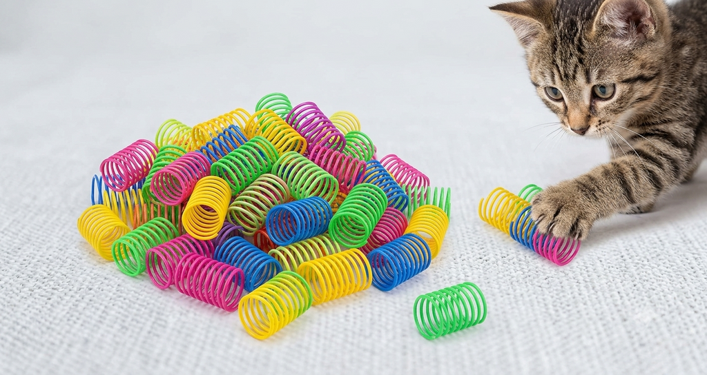 Colorful Cat Spring Toys | Pack of 4