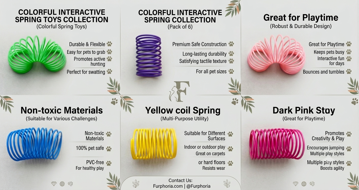 Colorful Cat Spring Toys | Pack of 4