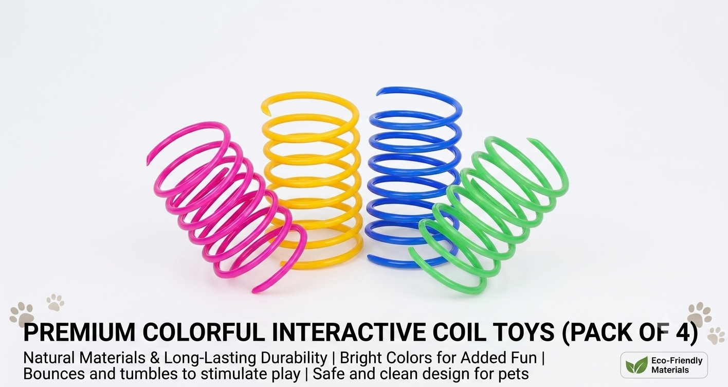 Colorful Cat Spring Toys | Pack of 4