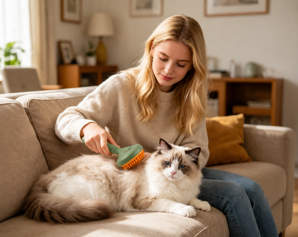 Premium 2-in-1 Cat Grooming & Massage Brush ⭐⭐⭐