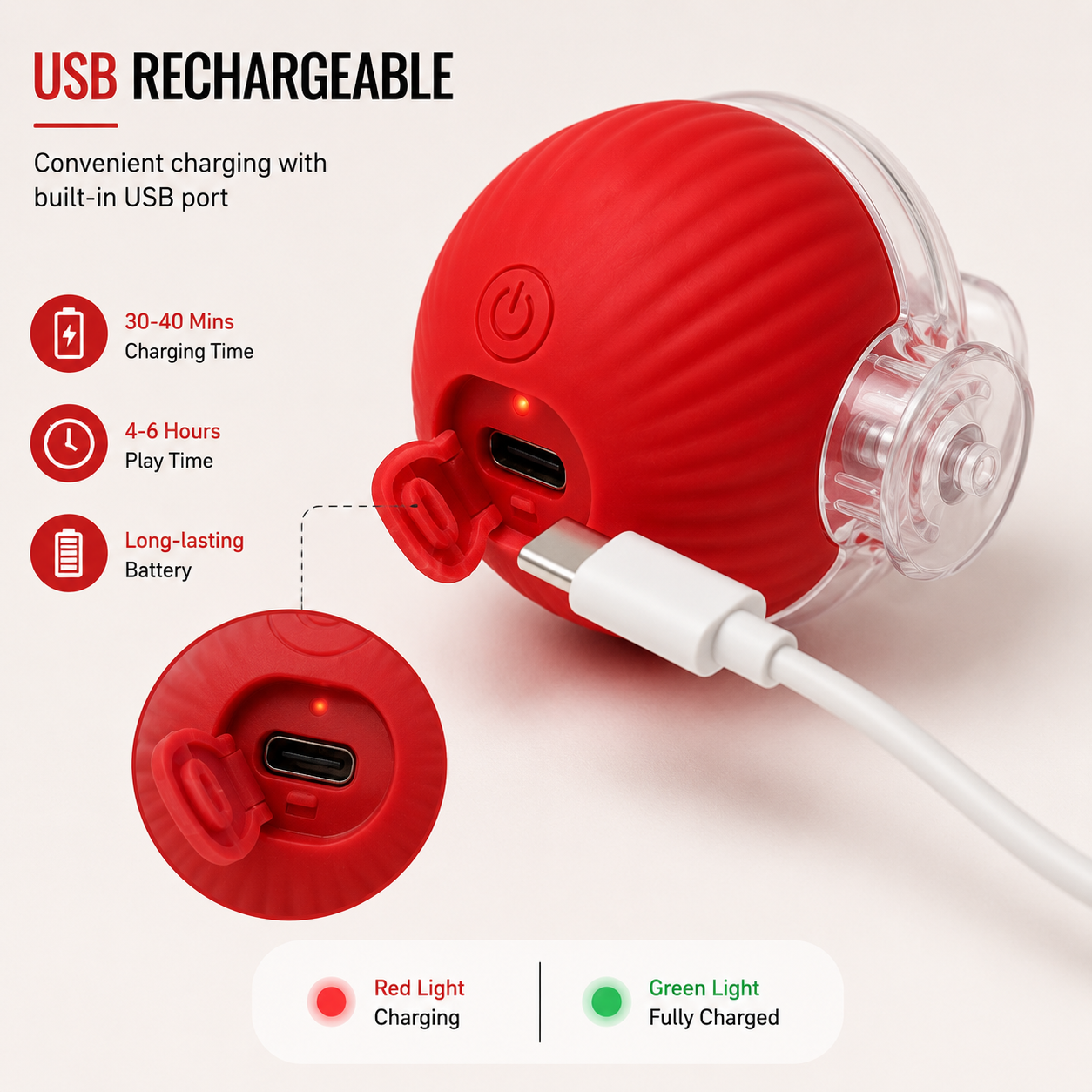 Interactive Rolling Ball Cat Toy 🐱✨ | USB Rechargeable Smart Motion Ball