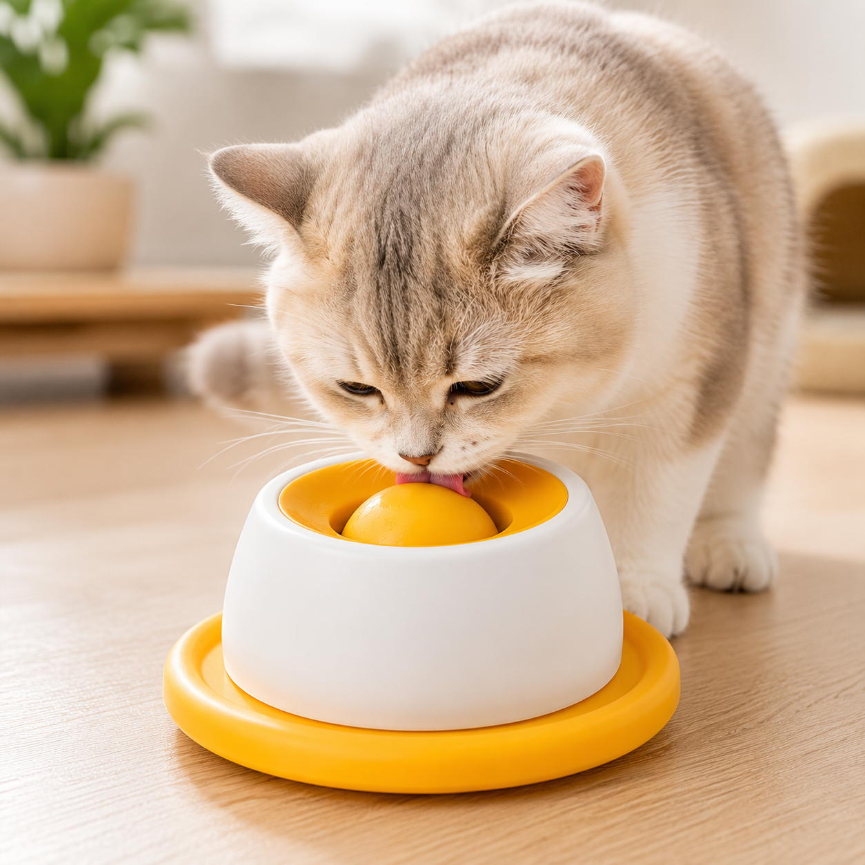 Interactive Slow Feeder & Treat Dispensing Toy for Indoor Cats
