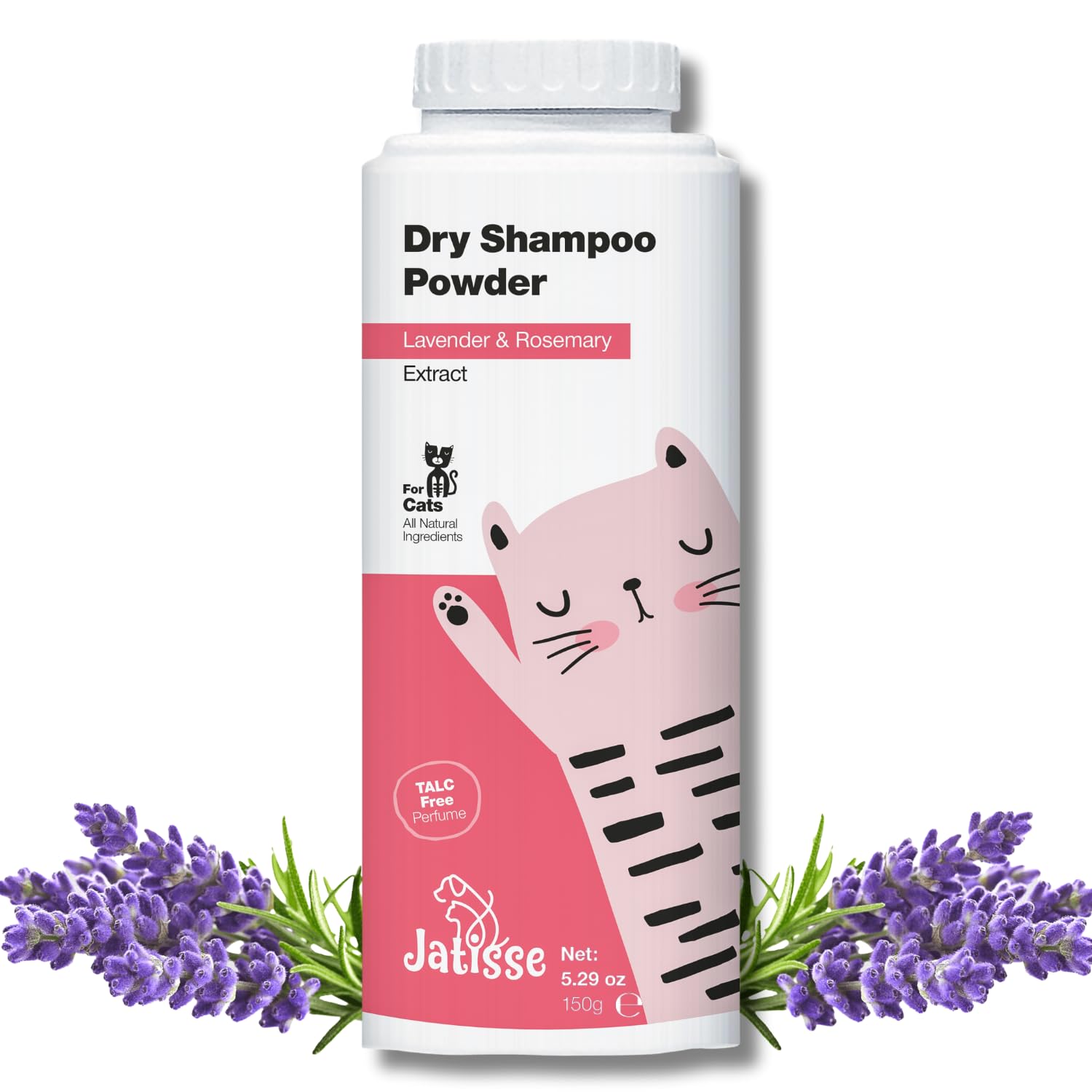 Waterless Cat Dry Shampoo Powder | Lavender & Rosemary Grooming Powder