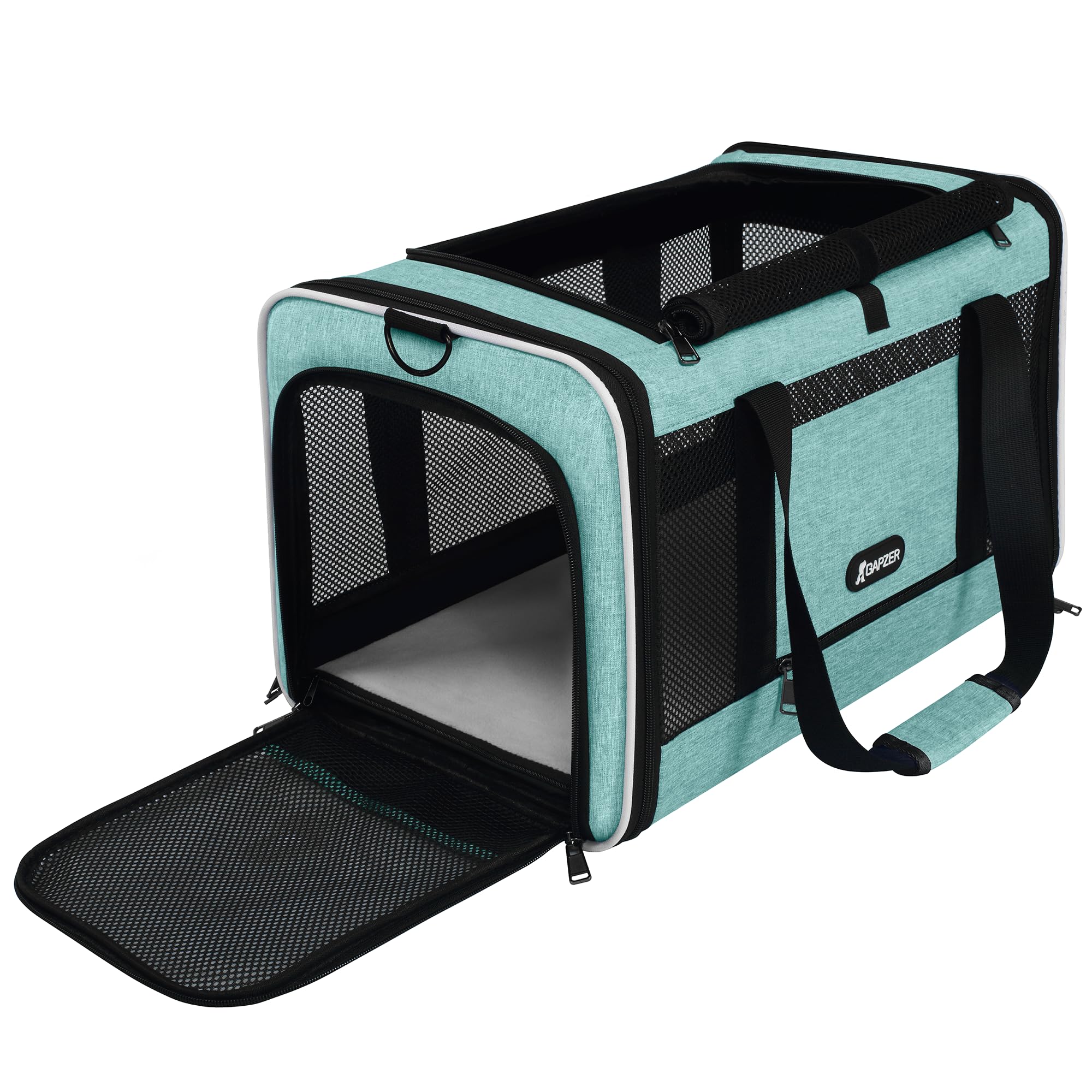 GAPZER Soft-Sided Cat Carrier | TSA Approved Pet Travel Carrier with 4-Side Ventilation