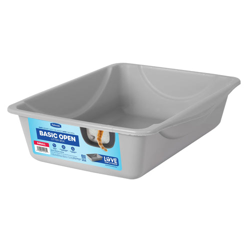 Basic Open Cat Litter Tray | Easy Clean Plastic Litter Box for Kittens & Small Cat