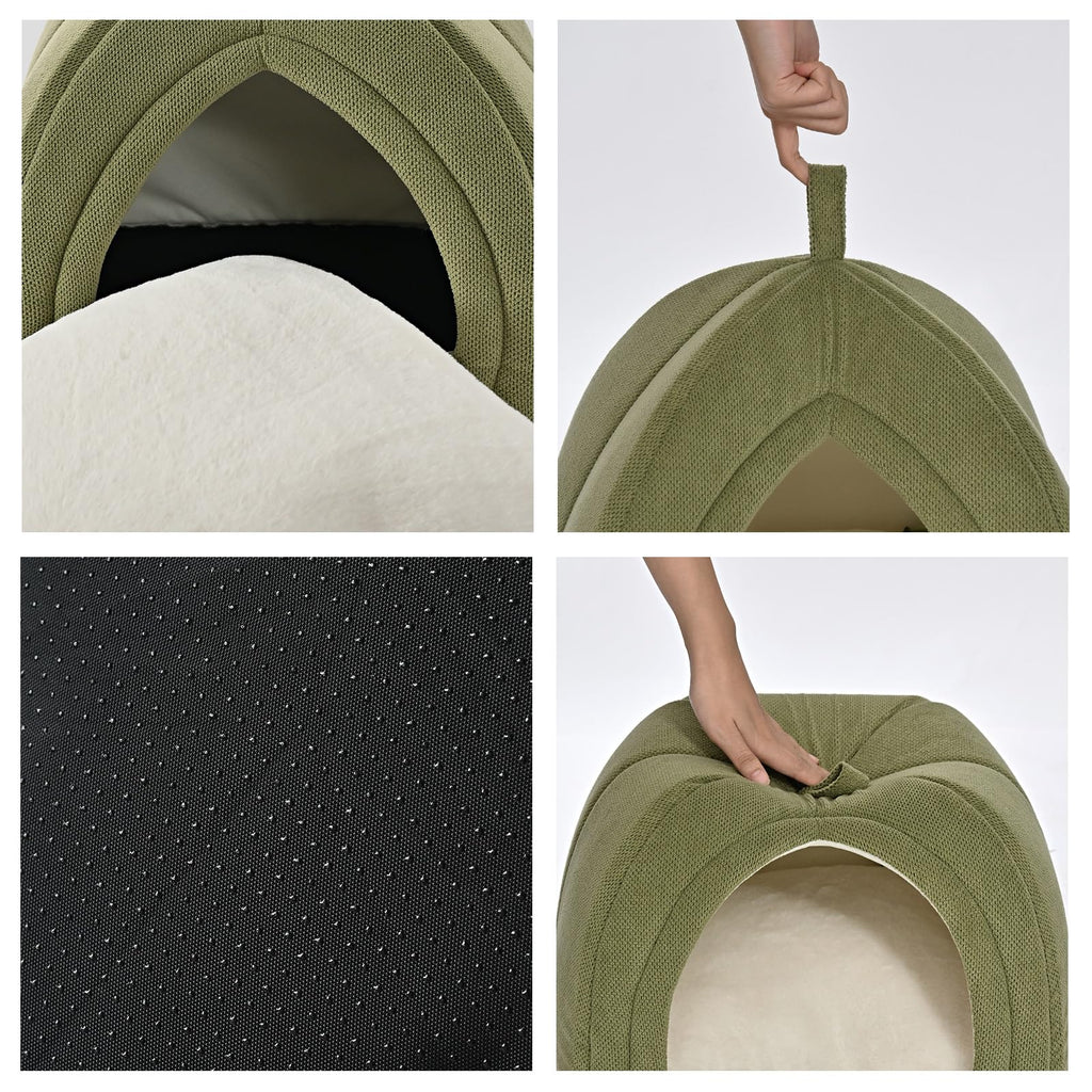 Foldable Washable Cat Bed Mat | Non-Slip Plush Pet Sleeping Mat