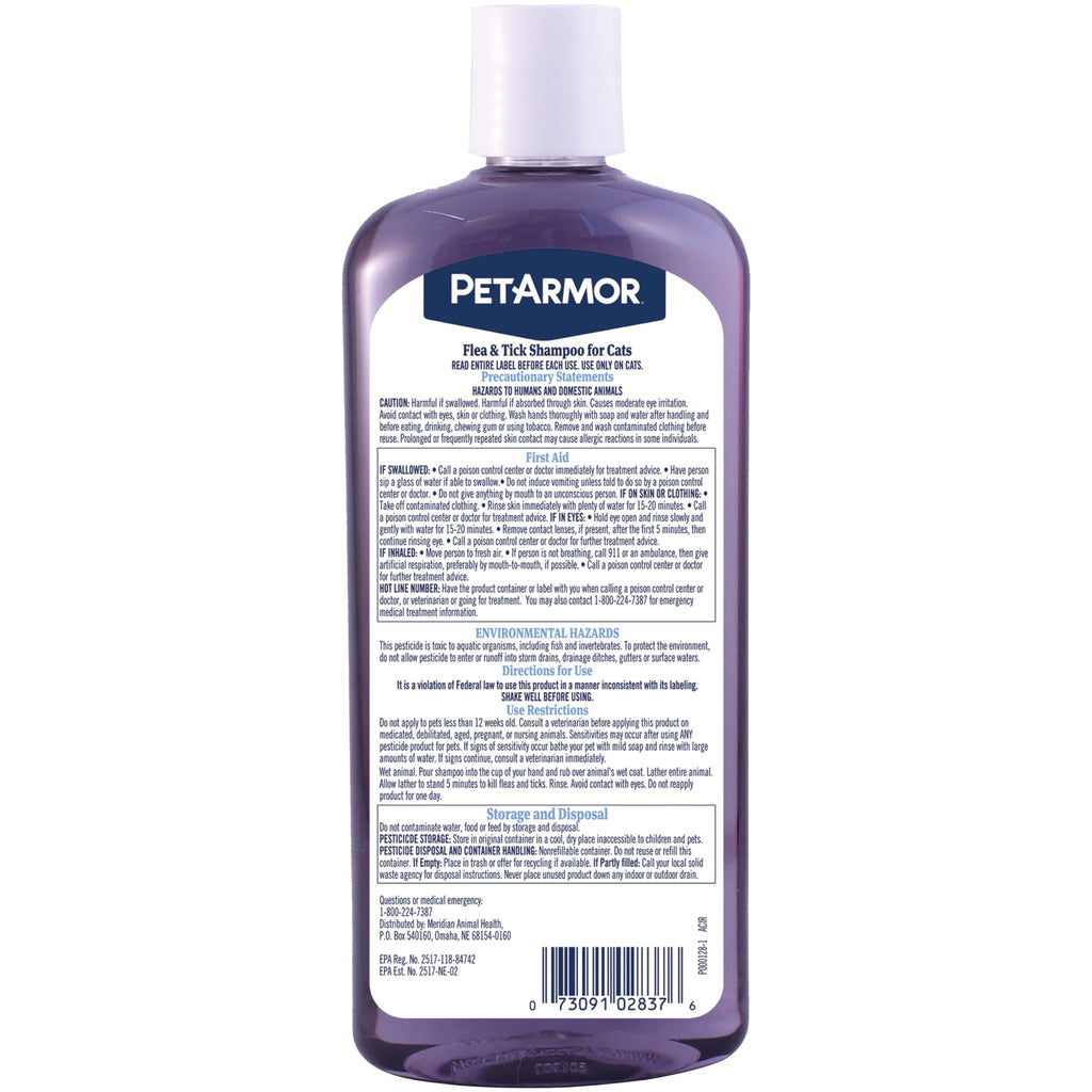 PetArmor Flea & Tick Shampoo for Cats | Coconut Berry Cat Shampoo & Conditioner | 12oz (355ml)