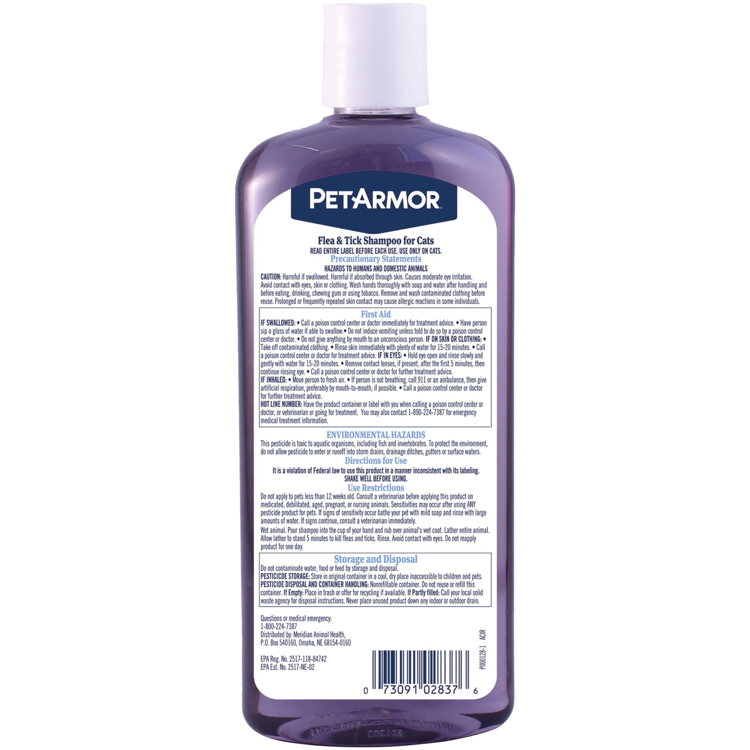 PetArmor Flea & Tick Shampoo for Cats | Coconut Berry Cat Shampoo & Conditioner | 12oz (355ml)