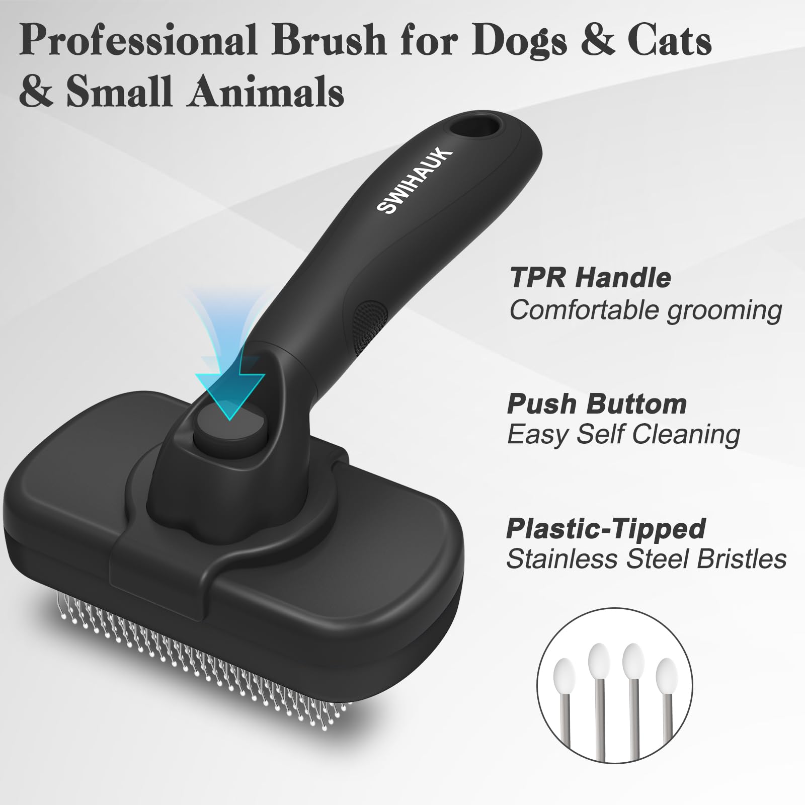 Self Cleaning Slicker Brush for Cats & Dogs | One-Click Deshedding Grooming Brush