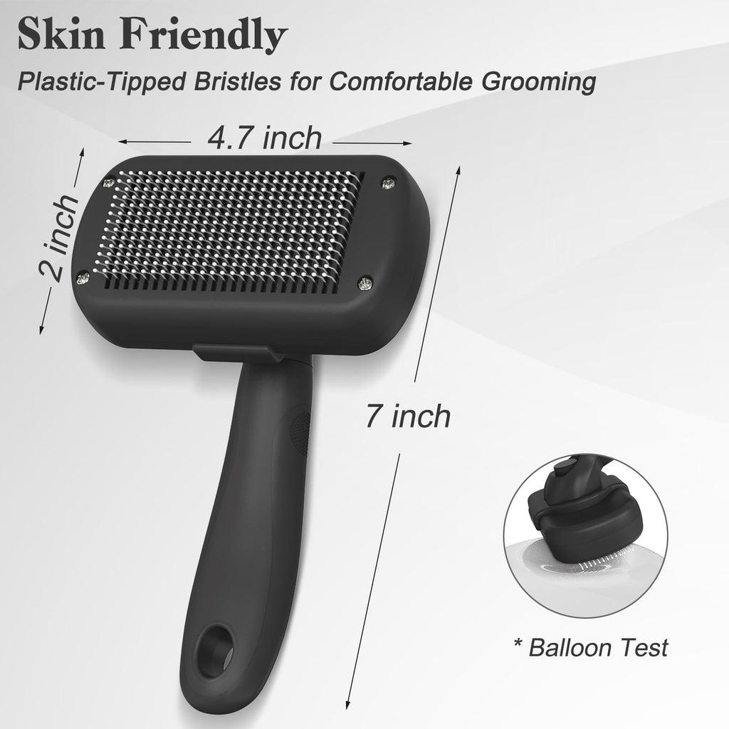 Self Cleaning Slicker Brush for Cats & Dogs | One-Click Deshedding Grooming Brush