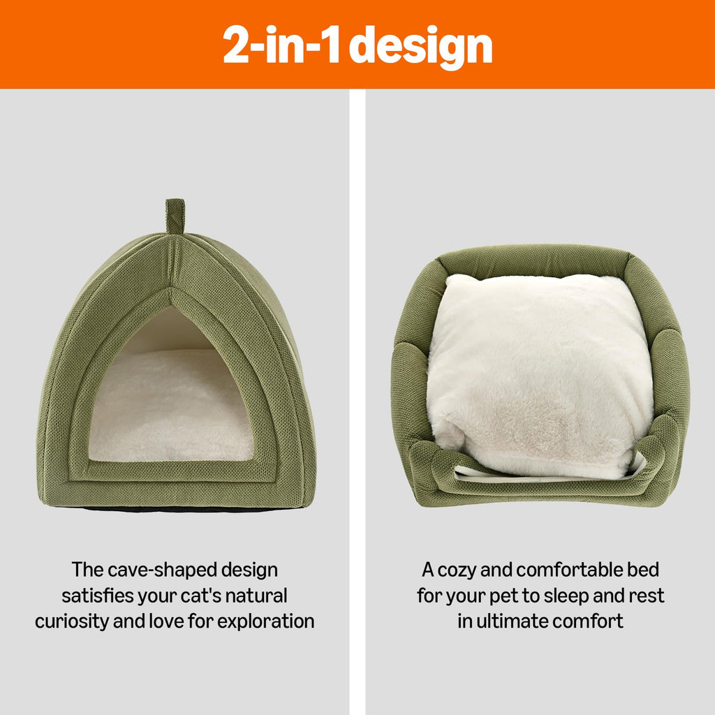 Foldable Washable Cat Bed Mat | Non-Slip Plush Pet Sleeping Mat