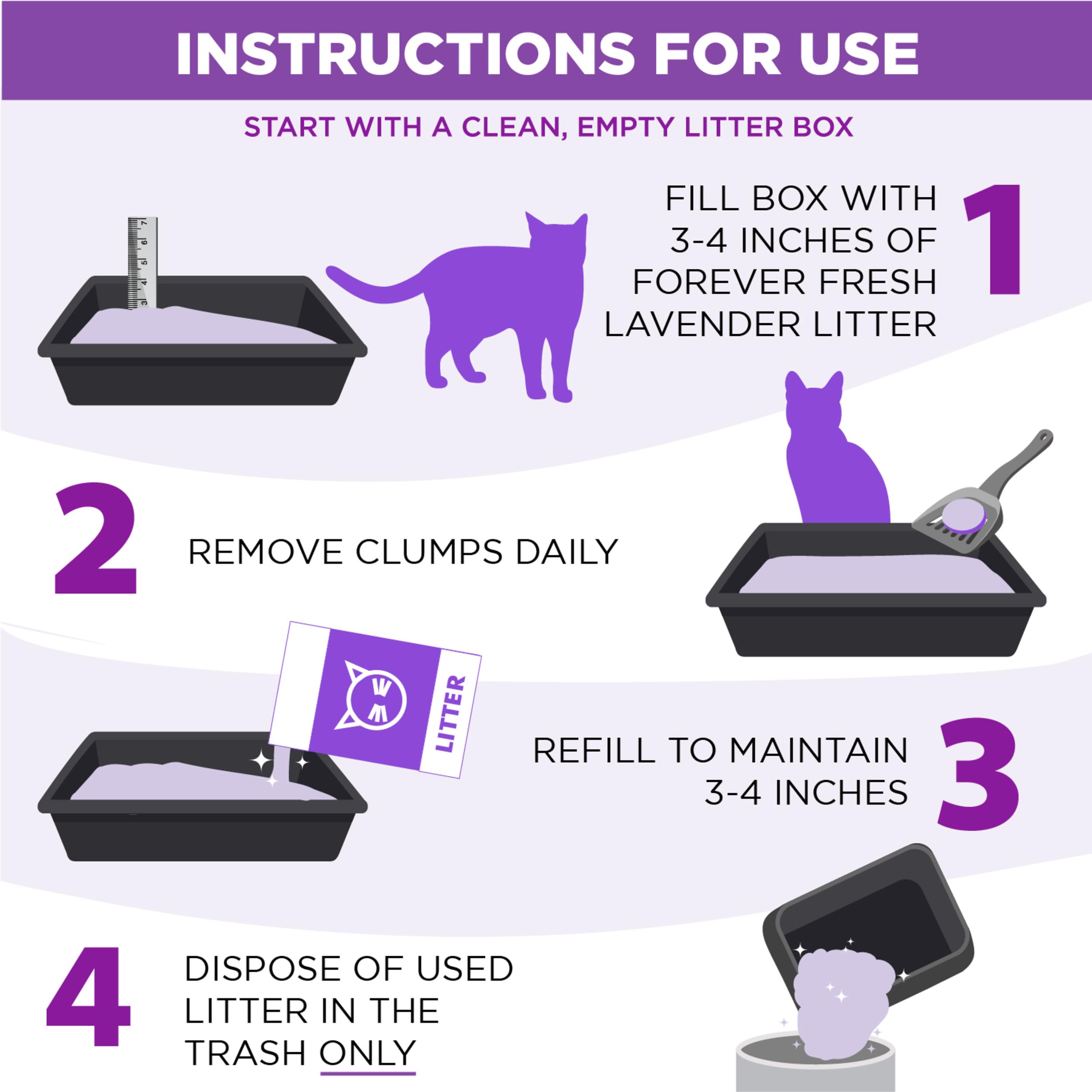 🐱 Lavender Clumping Cat Litter | Long-Lasting Odor Control | 18 lb