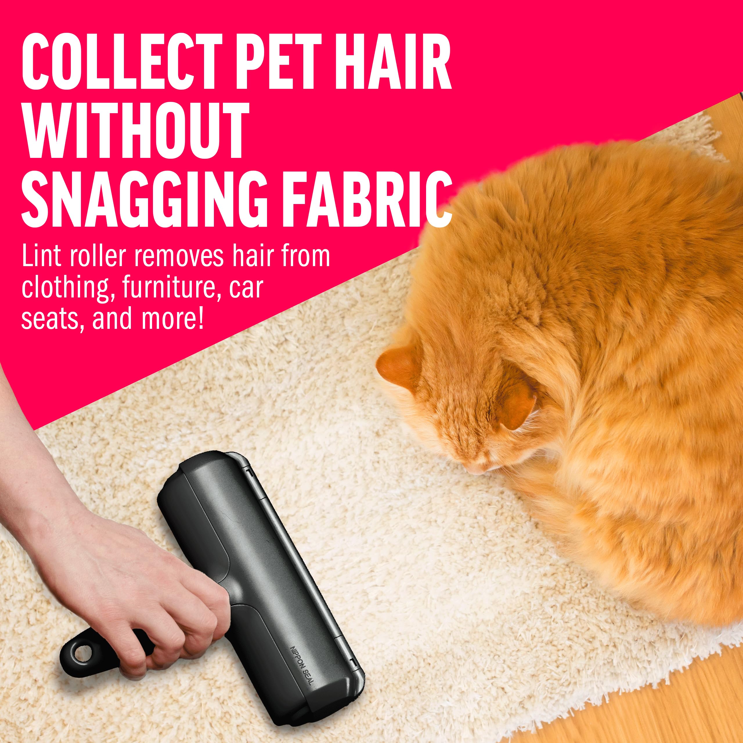 🐾 Reusable Pet Hair Remover Roller | Self-Cleaning Lint & Fur Cleaner
