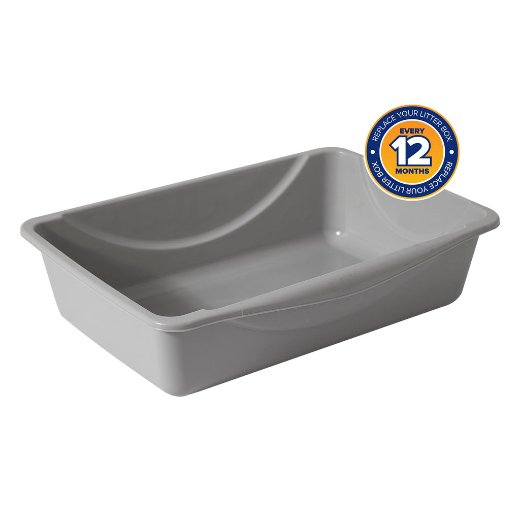 Basic Open Cat Litter Tray | Easy Clean Plastic Litter Box for Kittens & Small Cat