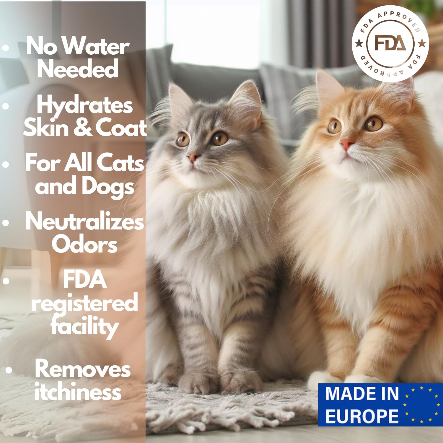 Waterless Cat Dry Shampoo Powder | Lavender & Rosemary Grooming Powder