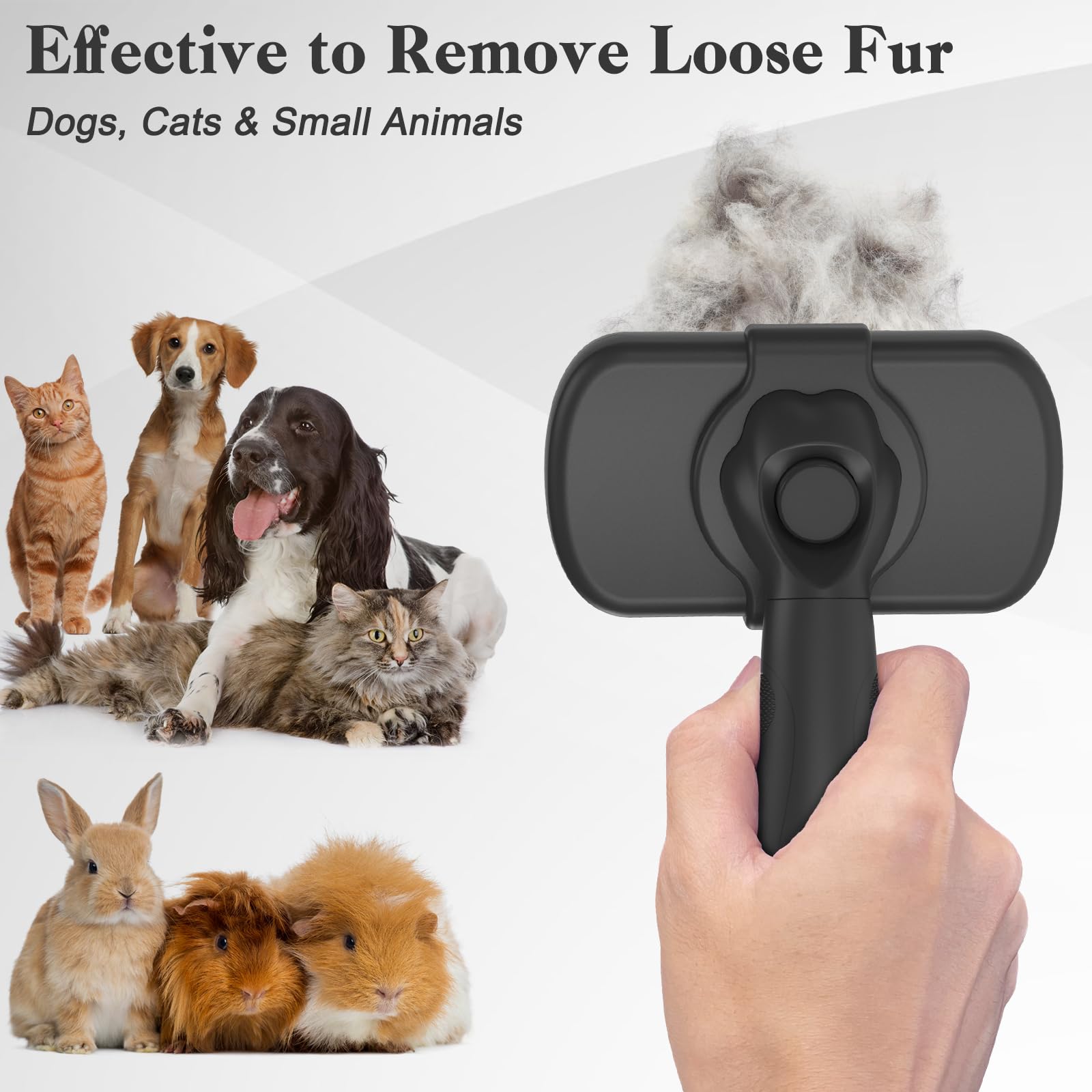 Self Cleaning Slicker Brush for Cats & Dogs | One-Click Deshedding Grooming Brush
