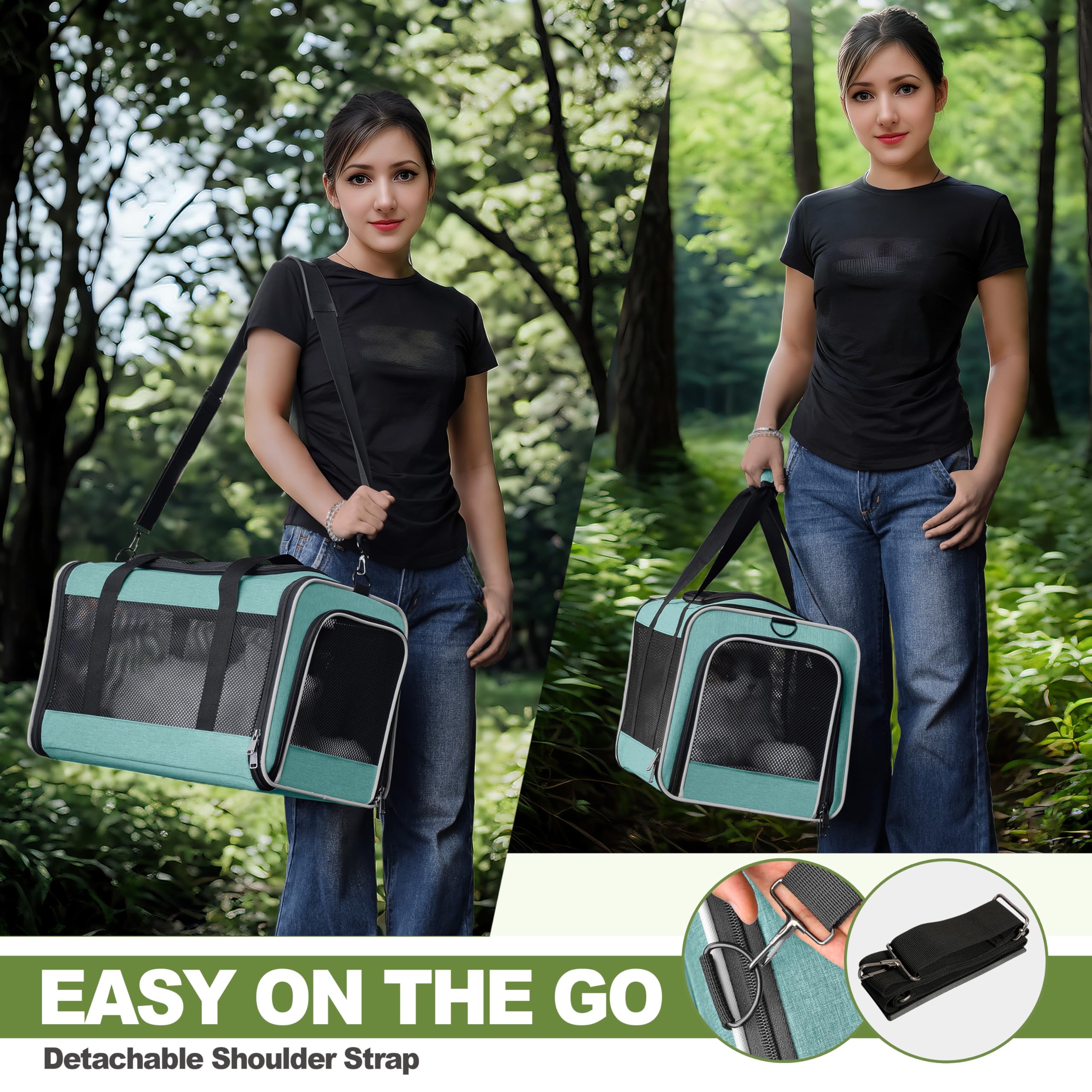GAPZER Soft-Sided Cat Carrier | TSA Approved Pet Travel Carrier with 4-Side Ventilation