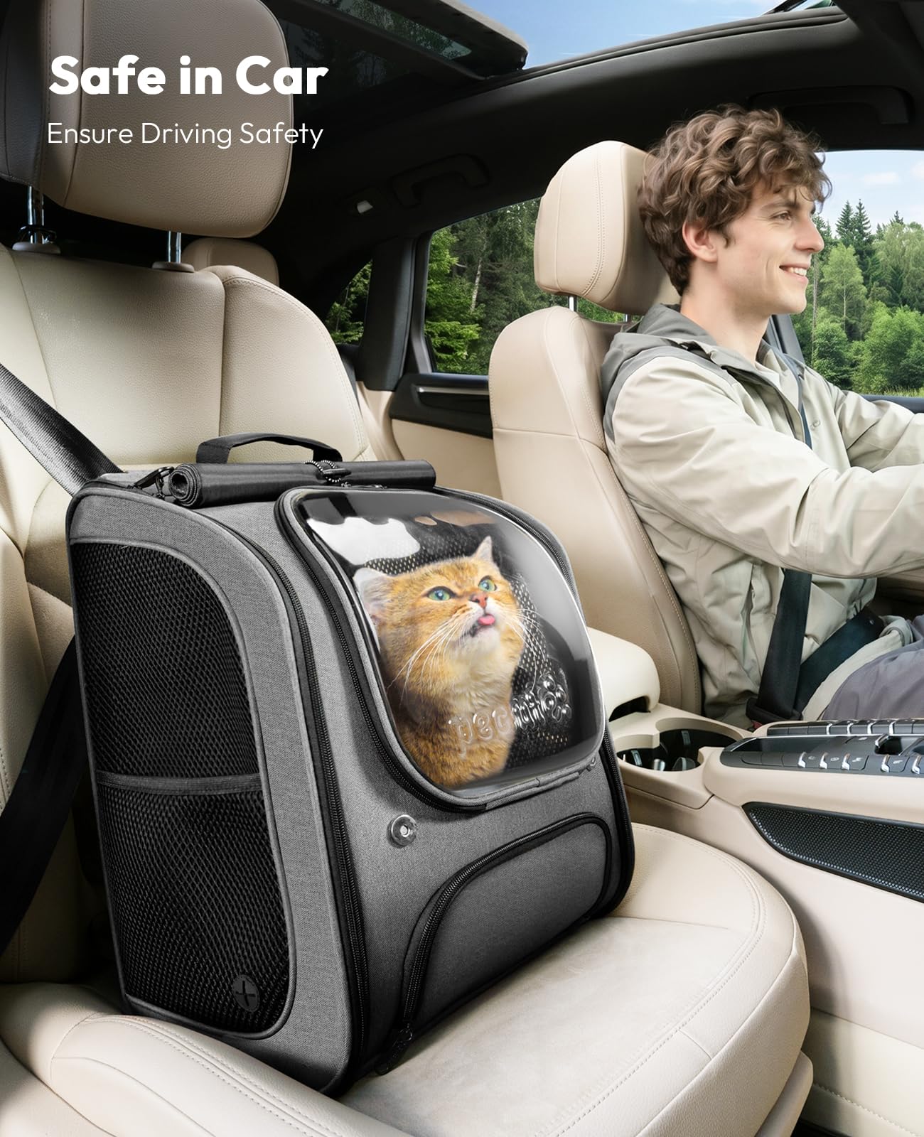 Pecute Pet Backpack Carrier | Breathable Travel Backpack for Cats